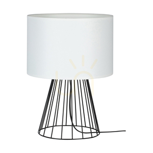 Stolní lampa Swan, 1xE27, Max. 40 W, černý kov / černý PVC kabel / bílý stínidlo, Ø 25 cm small 0