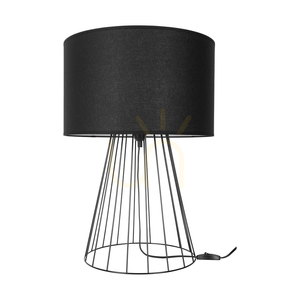 Stolní lampa Swan, 1xE27, Max. 60 W, černý kov / černý PVC kabel / černý stínidlo, Ø 40 cm small 0