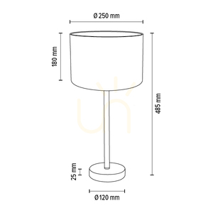 Stolní lampa Tamara, 1xE27, Max. 40 W, saténový kov / průhledný PVC kabel / černý stínidlo, Ø 25 cm small 2