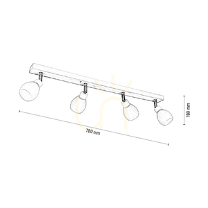 Stropní svítidlo Talea Incl. 4xG9 LED, max.. 3 W, bříza/bílý kov/bílý skleněný stínidlo, 78 cm small 4