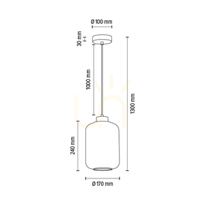 Závěsné svítidlo Tarro, 1xE27, Max. 60 W, chromovaný kov / kabel z průhledného PVC / stínidlo z průhledného skla, Ø 17 cm small 4