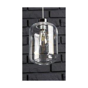 Závěsné svítidlo Tarro, 3xE27, Max. 60 W, chromovaný kov / kabel z průhledného PVC / stínidlo z průhledného skla, 76 cm small 2