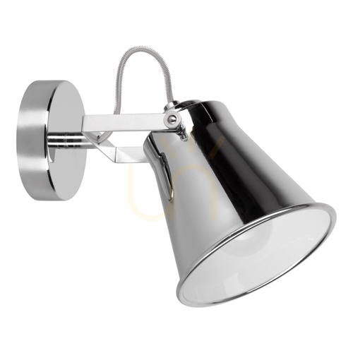 Kontrola Nástěnné svítidlo Tekla, 1xE27, Max. 60 W, chromovaný kov, 17 cm