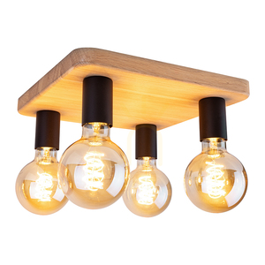 Stropní svítidlo Tamea, 4xE27, Max. 25 W, olejovaný dub/černý kov, 40 cm small 1