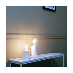Stolní lampa Tasse, 1xE27, Max. 25 W, bílé bukové dřevo, průhledný PVC kabel, Ø 10 cm small 2