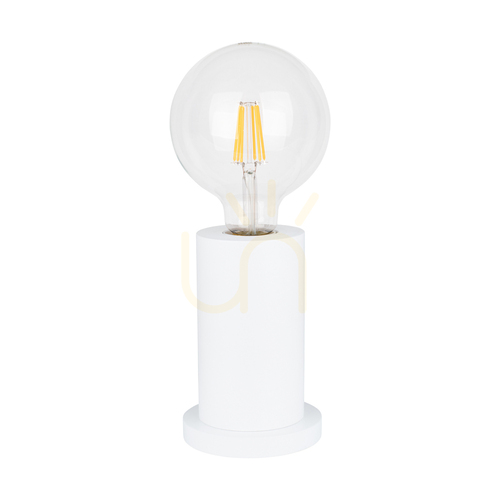 Kontrola Stolní lampa Tasse, 1xE27, Max. 25 W, bílé bukové dřevo, průhledný PVC kabel, Ø 10 cm