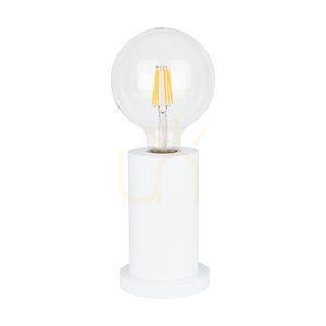Stolní lampa Tasse, 1xE27, Max. 25 W, bílé bukové dřevo, průhledný PVC kabel, Ø 10 cm small 0