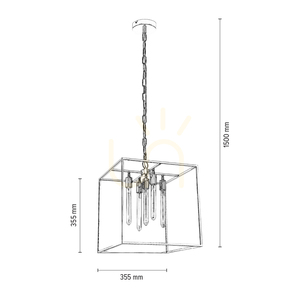 Závěsné svítidlo Telaio, 5xE27, Max. 60 W, chromovaný kov / čiré sklo, 35,5 cm small 2
