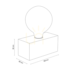Stolní lampa Theo, 1xE27, Max. 25 W, bříza/černá, PVC kabel 18 cm small 2