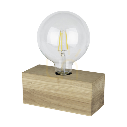 Kontrola Stolní lampa Theo, 1xE27, Max. 25 W, olejovaný dub/černá, PVC kabel 18 cm