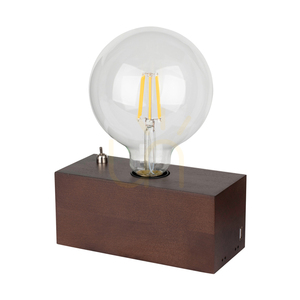 Stolní lampa Theo, 1xE27, Max. 25 W, bukové a ořechové dřevo, černý PVC kabel s integrovanou USB nabíječkou, 18 cm small 0