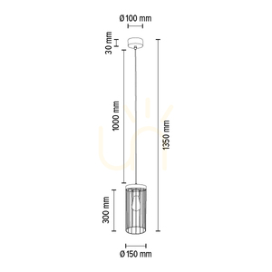 Závěsné svítidlo Timeo, 1xE27, Max. 60 W, borovice mořená do šeda, PVC kabel/černý, kovový stínidlo Ø 15 cm small 3