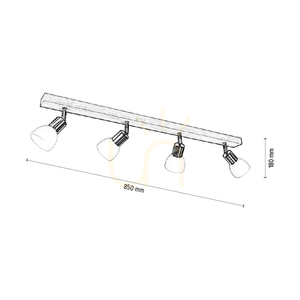 Stropní svítidlo Timon, 4xE14, Max. 40 W, olejovaný dub / saténový kov / bílé skleněné stínidlo, 85 cm small 2