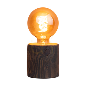 Stolní lampa Trabo, 1xE27, Max. 25 W, borovice mořená do šeda, černý PVC kabel, Ø 8–12 cm small 1