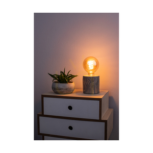 Stolní lampa Trabo, 1xE27, Max. 25 W, borovice mořená do šeda, černý PVC kabel, Ø 8–12 cm small 3