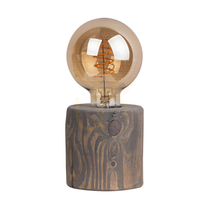 Stolní lampa Trabo, 1xE27, Max. 25 W, borovice mořená do šeda, černý PVC kabel, Ø 8–12 cm small 0