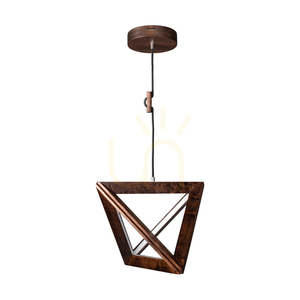 Závěsné svítidlo Trigonon, 1xLED, 3000 K, 27 W, bukové a ořechové dřevo, černý opletený kabel, 42 cm small 0