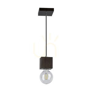 Závěsné svítidlo Trongo Square, 1xE27, Max. 60 W, bukové a ořechové dřevo, černý opletený kabel, 10 cm small 0