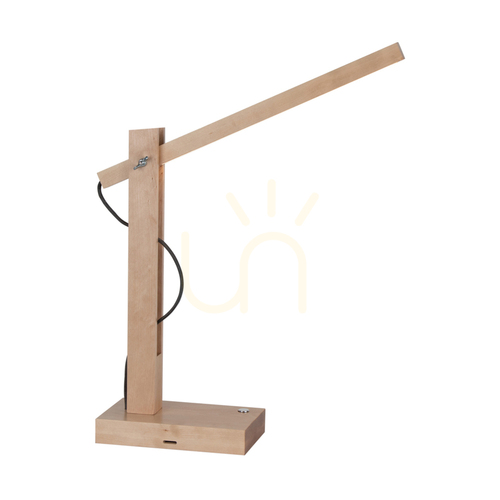 Kontrola Stolní lampa Tukan, 1xLED, 3000 K, 5,5 W, bříza/antracit, opletený kabel s dotykovým stmívačem, 45 cm