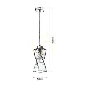 Závěsné svítidlo Twist, 1xE27, Max. 25 W, chromovaný kov / průhledný PVC kabel / stínidlo z kouřového skla, 10 cm small 3