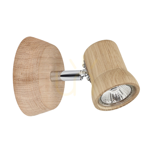 Kontrola Nástěnné svítidlo Venla, obsahuje 1 objímku GU10, max.. 5 W, olejovaný dub / chromovaný kov, 14 cm