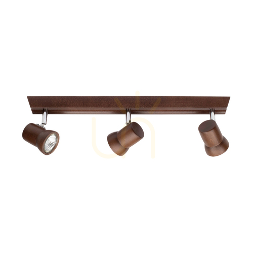 Kontrola Stropní svítidlo Venla, včetně 3 objímek GU10, max.. 5 W, bukové a ořechové dřevo / chromovaný kov, 49 cm