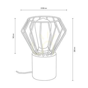 Stolní lampa Vento, 1xE27, Max. 15W LED, olejovaný dub / černý PVC kabel / černý kovový stínidlo, Ø 18 cm small 2