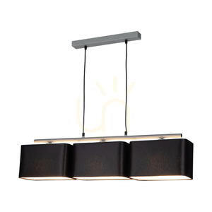Závěsné svítidlo Vertigo, 3xE27, Max. 25 W, šedý kov / černý PVC kabel / černý stínidlo, 86 cm small 1