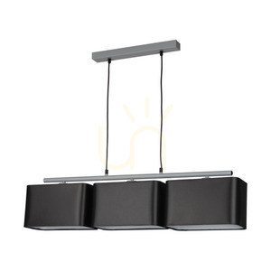 Závěsné svítidlo Vertigo, 3xE27, Max. 25 W, šedý kov / černý PVC kabel / černý stínidlo, 86 cm small 0