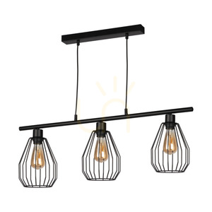 Závěsné svítidlo Vertigo, 3xE27, Max. 25 W, černý kov / černý PVC kabel / černý kovový stínidlo, 86 cm small 0