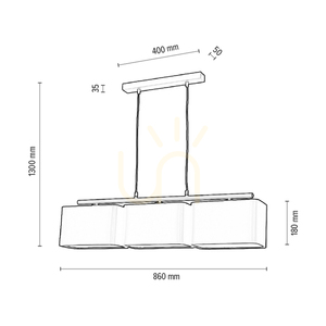 Závěsné svítidlo Vertigo, 3xE27, Max. 25 W, bílý kov / černý PVC kabel / černý stínidlo, 86 cm small 2