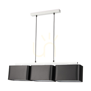 Závěsné svítidlo Vertigo, 3xE27, Max. 25 W, bílý kov / černý PVC kabel / černý stínidlo, 86 cm small 0