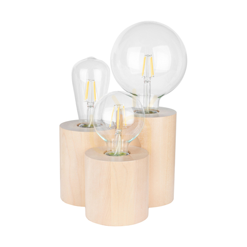 Kontrola Stolní lampa Vincent, 3xE27, Max. 15 W, bříza/černá, PVC kabel 19,5 cm