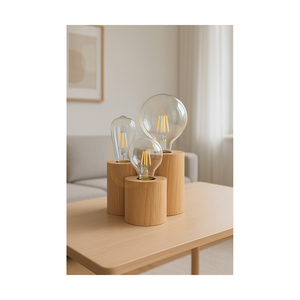 Stolní lampa Vincent, 3xE27, Max. 15 W, olejovaný dub/černá, PVC kabel 19,5 cm small 1