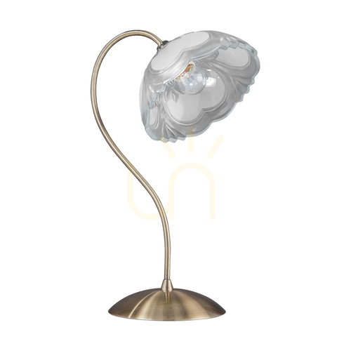 Kontrola Stolní lampa Wien, 1xE27, Max. 60 W, kovová patina / bílé skleněné stínidlo, 28,5 cm
