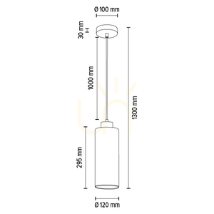 Závěsné svítidlo Zefir, 1xE27, Max. 60 W, černý kov / průhledný PVC kabel / stínidlo z kouřového skla, Ø 12 cm small 4