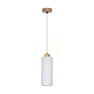 Závěsné svítidlo Zefir, 1xE27, Max. 60 W, olejovaný dub / průhledný PVC kabel / bílé skleněné stínidlo, Ø 12 cm small 0