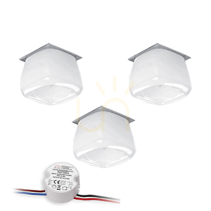 Sada stropních svítidel Cristaldream, obsahuje 3 LED žárovky G4 (max.. 2,3 W), chromovaný kov/bílé sklo, včetně napájecího zdroje, Ø 8,5 cm small 0