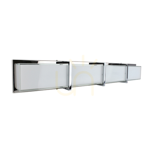Kontrola Nástěnné svítidlo Zoey, včetně LED žárovky 3000 K, 40 W, chromovaný kov / bílý skleněný stínidlo, 89 cm
