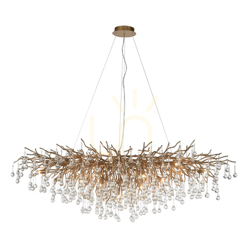 Kontrola ICICLE 2031-11 Mosazné závěsné svítidlo, 15xG9
