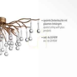 Stropní svítidlo ICICLE 8090-11, mosaz, 4xG9 small 3