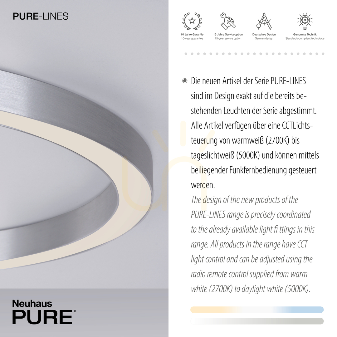 Zobrazit Stropní svítidlo PURE-LINES 6306-95, stříbrné, 1xLED Stropní svítidlo PURE-LINES 6306-95, stříbrné, 1xLED