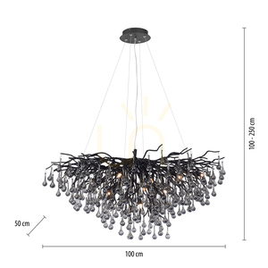 Závěsné svítidlo ICICLE 2192-18, černé, 10xG9 small 8