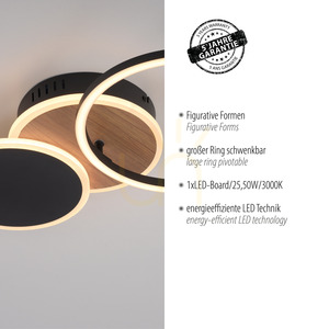 SEVENT 14116-78 Stropní svítidlo, dřevěný povrch, 1xLED small 4