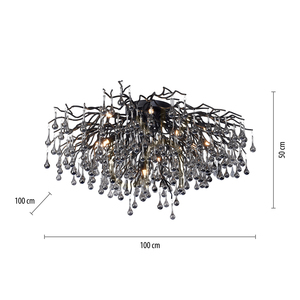 Stropní svítidlo ICICLE 8092-18, černé, 14xG9 small 8