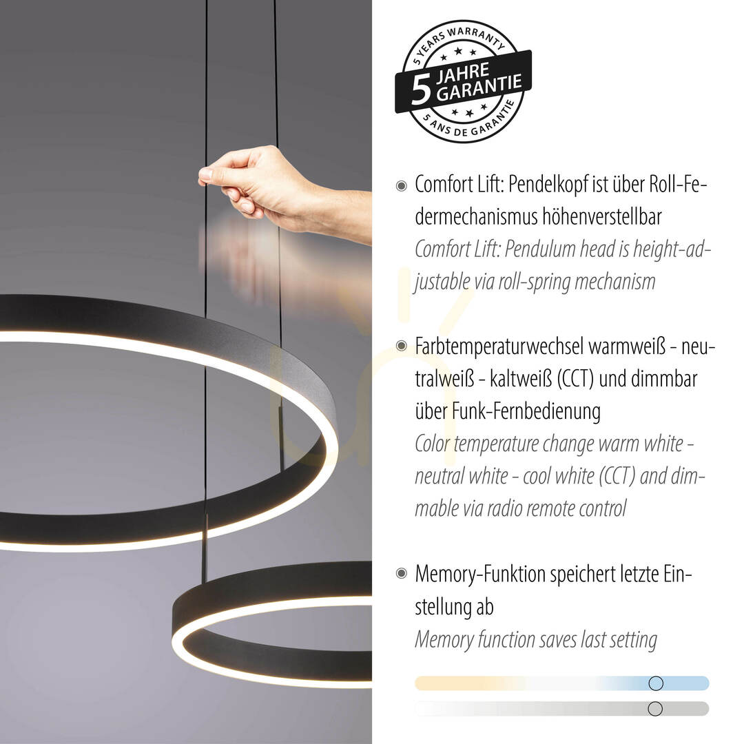 Zobrazit ESKO 2360-18 Černé závěsné svítidlo s 2 LED diodami ESKO 2360-18 Černé závěsné svítidlo s 2 LED diodami