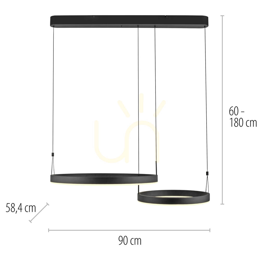 Zobrazit ESKO 2360-18 Černé závěsné svítidlo s 2 LED diodami ESKO 2360-18 Černé závěsné svítidlo s 2 LED diodami