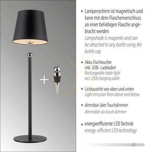 Stolní lampa BOTERIA 19251-18, černá, 1xLED small 3