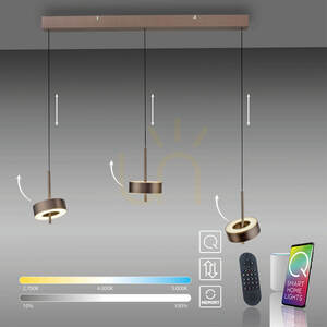LED závěsné svítidlo Paul Neuhaus Q-ROTATE 2248-34, hnědé, 3 světla, 95 cm small 11