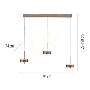 LED závěsné svítidlo Paul Neuhaus Q-ROTATE 2248-34, hnědé, 3 světla, 95 cm small 8